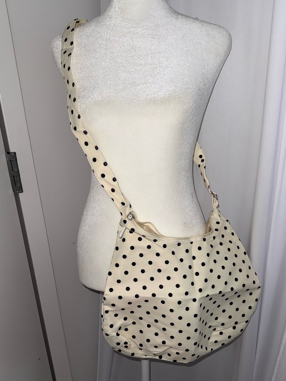 Brand new beige and black polka dot bag